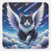 AngelCat Vierkante Sticker (Voorkant)
