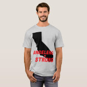 ANGELENO STRONG Red Block CA Solid Heart T-shirt (Voorkant volledig)