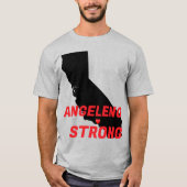 ANGELENO STRONG Red Block CA Solid Heart T-shirt (Voorkant)