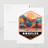 Angeles National Forest California  Emblem Briefkaart (Voorkant / Achterkant)