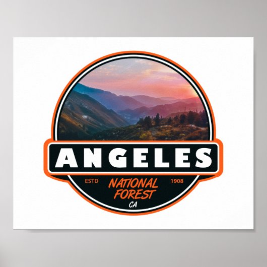 Angeles National Forest California Emblem Poster (Voorkant)