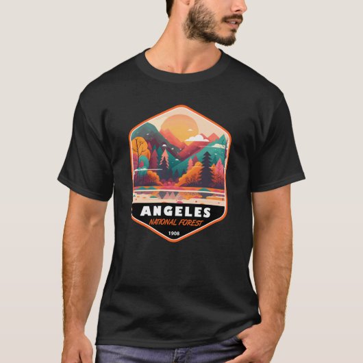 Angeles National Forest California  Emblem T-shirt (Voorkant)