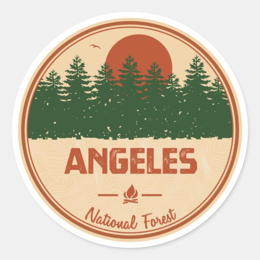Angeles National Forest Ronde Sticker (Voorkant)