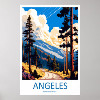 Angeles National Forest Vintage Reisposter Skiën Poster