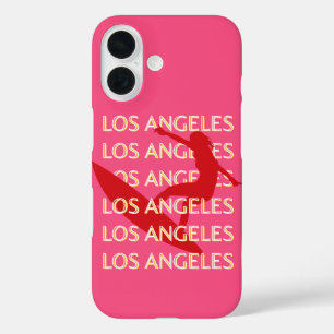 Angeles Travel Art, Californië, Reiskunst, Roze iPhone 16 Hoesje