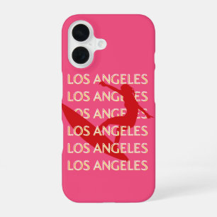 Angeles Travel Art, Californië, Reiskunst, Roze iPhone 16 Hoesje