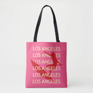 Angeles Travel Art, Californië, Reiskunst, Roze Tote Bag