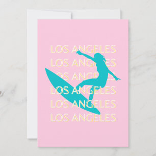 Angeles Travel Art, Californië, Travel Art, Preppy Feestdagenkaart