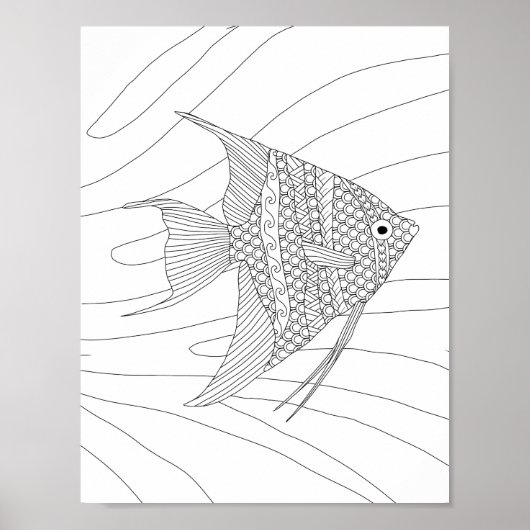 Angelfish Adult Coloring Poster (Voorkant)