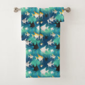 Angelfish Aquarium Pattern Bad Handdoek (Insitu)
