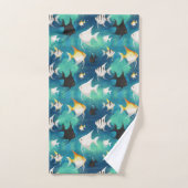 Angelfish Aquarium Pattern Bad Handdoek (Handdoek)