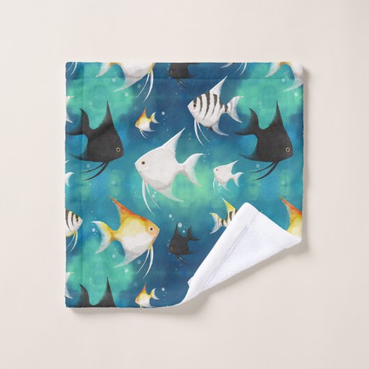 Angelfish Aquarium Pattern Bad Handdoek (Wasdoekje)