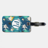 Angelfish Aquarium Pattern Bagagelabel (Achterkant horizontaal)