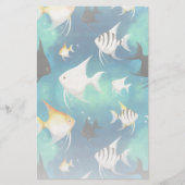 Angelfish Aquarium Pattern Briefpapier (Voorkant)