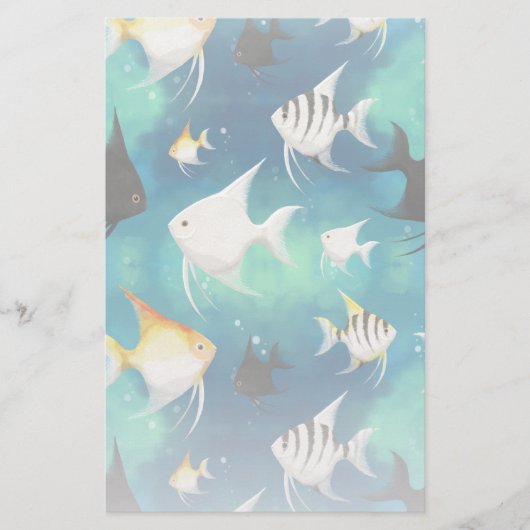 Angelfish Aquarium Pattern Briefpapier (Voorkant)