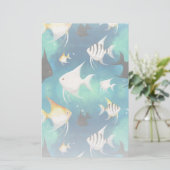 Angelfish Aquarium Pattern Briefpapier (Staand voorkant)