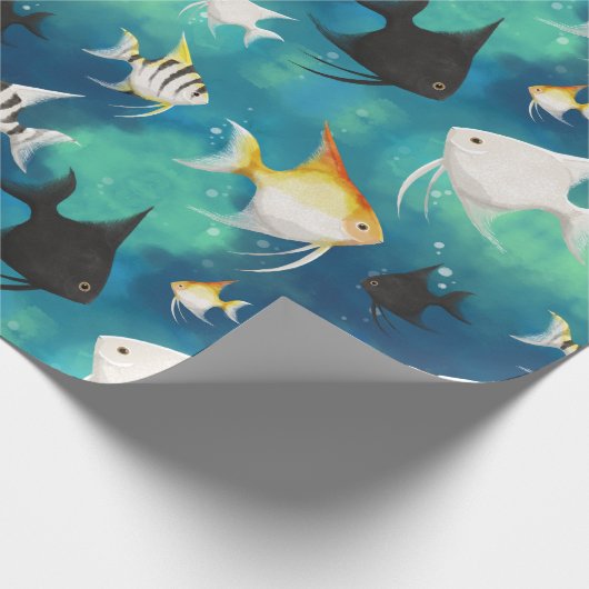 Angelfish Aquarium Pattern Cadeaupapier (Hoek)