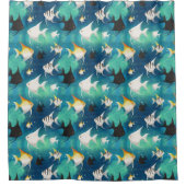 Angelfish Aquarium Pattern Douchegordijn (Voorkant)