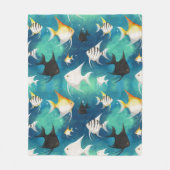 Angelfish Aquarium Pattern Fleece Deken (Voorkant)