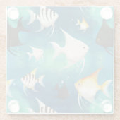 Angelfish Aquarium Pattern Glazen Onderzetter (Achterkant)