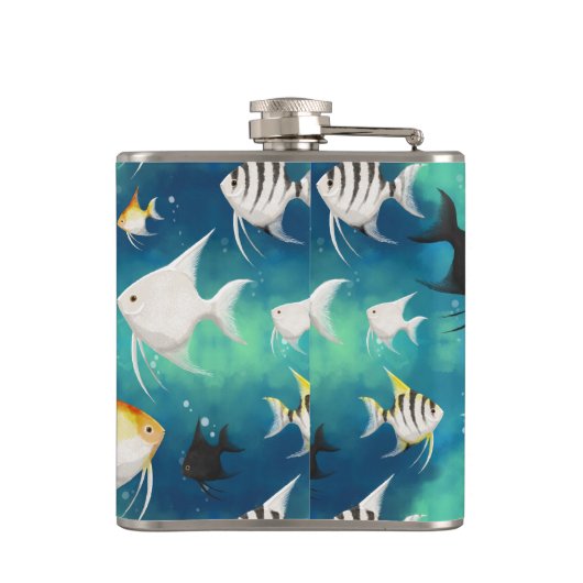 Angelfish Aquarium Pattern Heupfles (Achterkant)