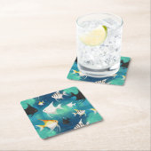 Angelfish Aquarium Pattern Kartonnen Onderzetters (Insitu)