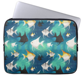 Angelfish Aquarium Pattern Laptop Sleeve