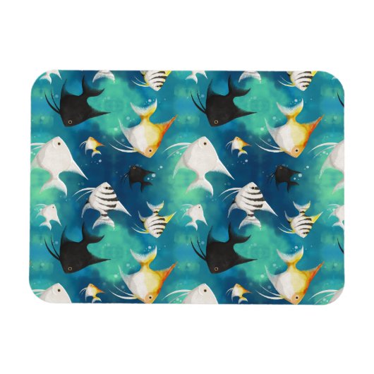 Angelfish Aquarium Pattern Magneet (Horizontaal)