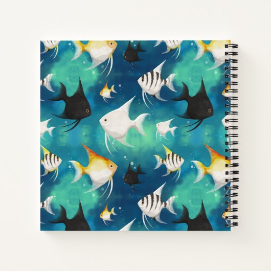 Angelfish Aquarium Pattern Notitieboek (Achterkant)