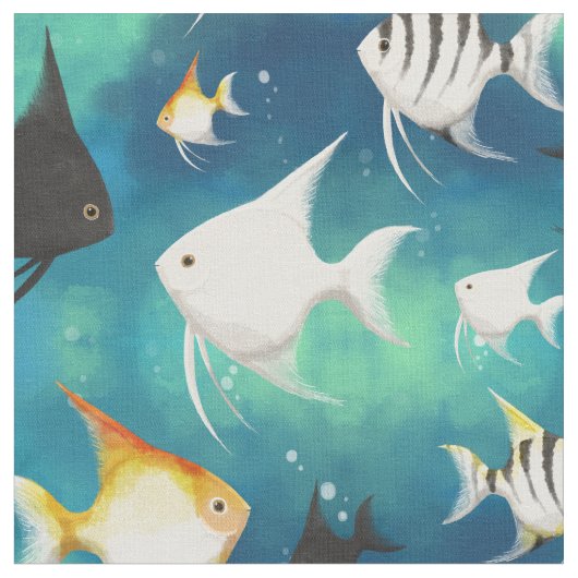 Angelfish Aquarium Pattern Stof (Close Up)