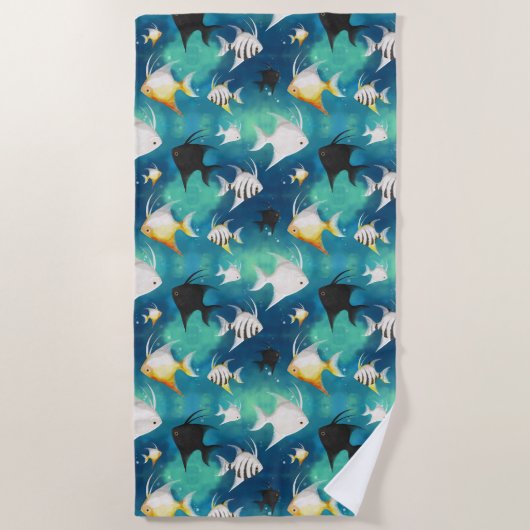 Angelfish Aquarium Pattern Strandlaken (Voorkant)