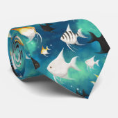 Angelfish Aquarium Pattern Stropdas (Opgerold)