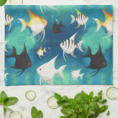 Angelfish Aquarium Pattern Theedoek (Gevouwen)