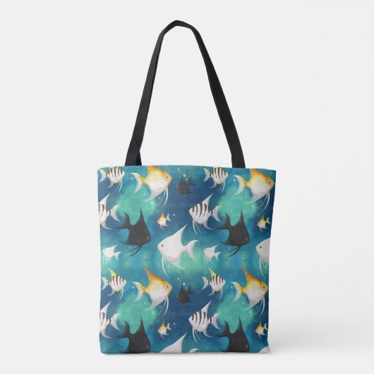 Angelfish Aquarium Pattern Tote Bag (Achterkant)