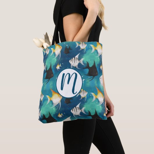 Angelfish Aquarium Pattern Tote Bag (Dichtbij)