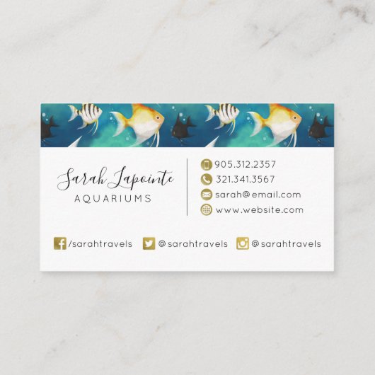 Angelfish Aquarium Pattern Visitekaartje (Achterkant)
