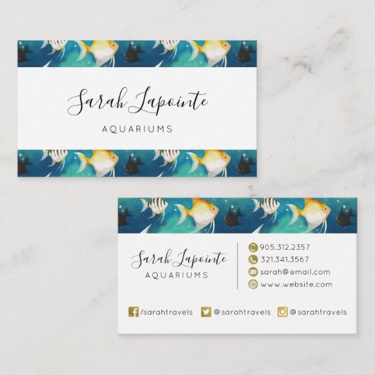 Angelfish Aquarium Pattern Visitekaartje (Voorkant / Achterkant)