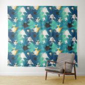 Angelfish Aquarium Pattern Wandkleed (In Situ (horizontaal))