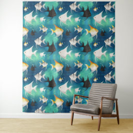 Angelfish Aquarium Pattern Wandkleed