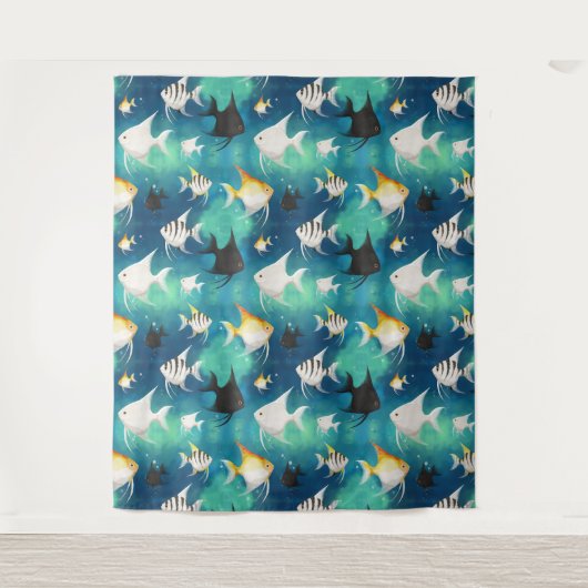 Angelfish Aquarium Pattern Wandkleed (Voorkant)
