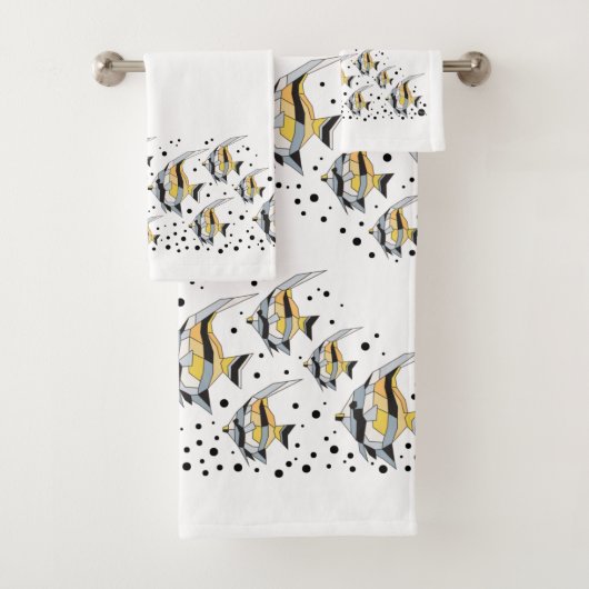 Angelfish Bathroom Towel Set Bad Handdoek (Insitu)