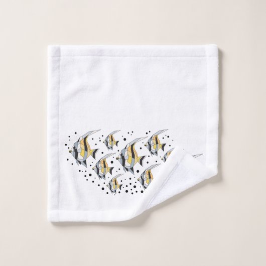 Angelfish Bathroom Towel Set Bad Handdoek (Wasdoekje)