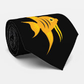 Angelfish_Bold en mooi op zwart Stropdas (Opgerold)
