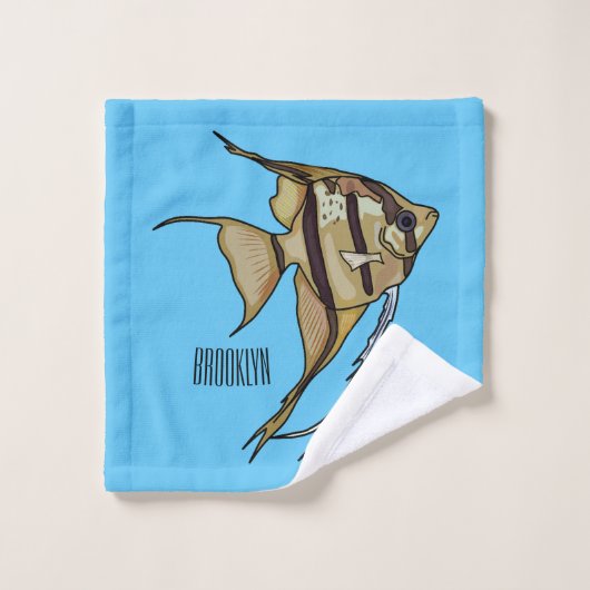 Angelfish cartoon illustratie bad handdoek (Wasdoekje)