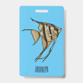 Angelfish cartoon illustratie badge (Achterkant)