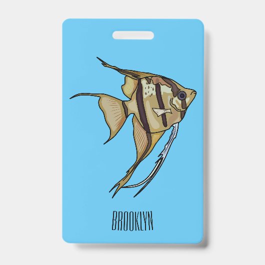 Angelfish cartoon illustratie badge (Voorzijde)