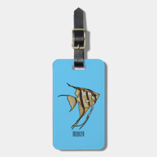 Angelfish cartoon illustratie bagagelabel