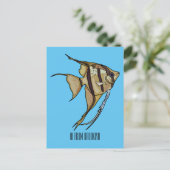 Angelfish cartoon illustratie briefkaart (Staand voorkant)