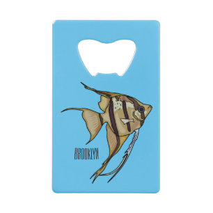 Angelfish cartoon illustratie creditkaart flessenopener