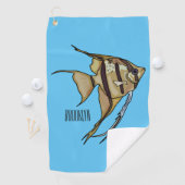 Angelfish cartoon illustratie golfhanddoek (Insitu)